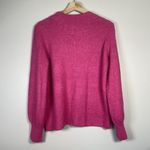 CeCe  Women’s Size Large Bright Pink Long Sleeve Pearl Embellished Sweater Barbie Photo 5