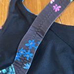 Lululemon  athletica Black and Blue Floral SPORT Top Photo 3