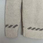 Vintage Handmade Knit 100% Wool Sweater Size XS / S Crew Neck Pullover Cream Photo 6