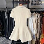 Sierra Darien Elegant Ivory Soft Knit Mini Dress with Crystal Embellished Collar White Size undefined Photo 13