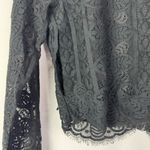 Hollister  Black Lace Scallop Hem Long Sleeve Cropped Top S Photo 3