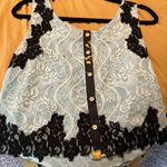 Gimmicks by BKE BKE gimmicks blue and black lace crop top size medium Photo 1