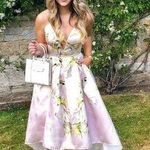 David's Bridal NWT- David’s bridal- Light pink dress with yellow/white flowers Photo 0