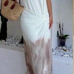 ZARA  NWT ombré tie dye beige brown white midi maxi dress with side slit Photo 0