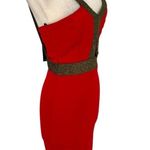 Kimcine Metallic Sexy Bodycon Mini Dress Red Gold Size Medium NWT Photo 5