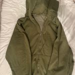 Brandy Melville  Army Green Zip-Up Jacket Photo 0