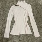 Chic Ribbed Turtleneck Sweater Pink Photo 1