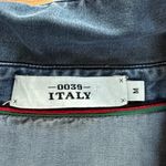 0039 Italy Womens Long Sleeve Denim Chambray Tunic Shirt Dress Blue Size M Size M Photo 3