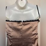 Bebe 2B  Brown Satin strapless Dress small Photo 1
