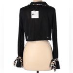 Beach Riot NWT  Luna Crop Top Spotted Leopard Semi-Sheer Bell Sleeve Pajama Chic Photo 3