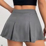 SheIn Grey V-Shaped Waistband Pleated Mini Skirt Sz XS Photo 1