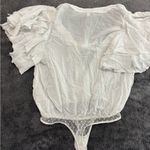 Free People  White Ruffle‎ Sleeve Bodysuit Photo 5