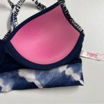 PINK - Victoria's Secret Victorias Secret PINK Bra Wireless Lightly Lined Padded Tie Dye Spell Out Blue Photo 6
