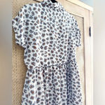 Listicle Boutique Animal Print Button Shirt Dress Lined Neutral Size Small Photo 4