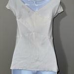 525 America  Revolve White Ribbed Knit Off The Shoulder Short Sleeve Top EUC Sz S Photo 4