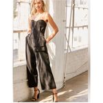 Lulus NWT  Won a Heart Strapless Wide Leg Jumpsuit  Size S in Black Photo 2