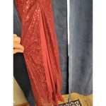 Cinderella Divine  Maroon Burgundy Sequins Formal Dance Homecoming Dress Size 12 Photo 3