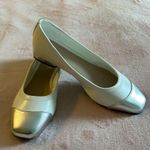 London Fog  white and silver Annee dress shoes square toe and heel size 8.5 Photo 0