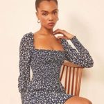 Reformation Kelli Smocked Bodice Dress Navy Floral Feminine Milkmaid Size M Photo 0