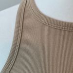 ZARA  Ribbed Knit Beige Crop Racer Back Tank Top Womens Medium Photo 1