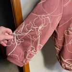 Chico's  Zenergy double knit embroidered Pullover Sweatshirt V Neck dusty rose Photo 5