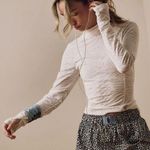 Free People Tempo Jacquard Turtleneck size small in white Photo 0