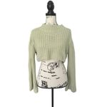 Next Level Apparel SHEIN Mint Green Cropped Sweater | Mock Neck | Flared Sleeves | Size Medium Photo 2