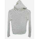 Kenji Natural Anthropologie Sweater Womens Medium Ivory Chunky Knit Pocket Hood White Photo 1