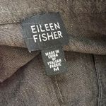 Eileen Fisher Wide Leg Crop Linen Pants Size M Brown Zip Pockets Italian Photo 1