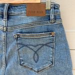 Judy Blue  High Waisted Raw Hem Denim Jean Shorts 5” Inseam Medium Wash Sz Large Photo 3