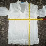 J. McLaughlin  Women’s Size XS White Faith Linen Pullover Shirt Blouse Photo 6