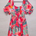 Fantastic Fawn Women's Size Medium Floral Print Puff Sleeve Mini Dress Photo 1