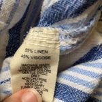 Per Se Linen Pants Drawstring Waist Stripe White Blue PS Photo 12