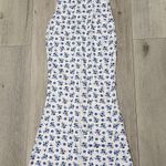 SheIn Floral Blue  White Maxi Dress Tie Shoulder Fishtail Prints Prom Fashion Photo 10
