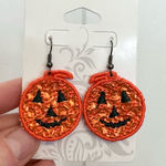 NIP Orange Shimmery Pumpkin Dangle Earrings 🎃 Photo 0