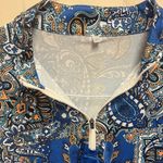 Amazon Blue Paisley Long Sleeve 3/4 Zip Photo 1