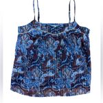 Bishop and Young Blue, Deep Purple, Brown & Metallic Gold Paisley Cami Tank Top S Photo 0