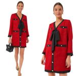 Pomander Place Red Coco Tweed Bow Dress Tuckernuck XXL Photo 1