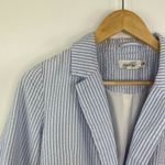 LOGG Blue White‎ Striped One Button Tie Sleeve Blazer Jacket Women's Size 2 Photo 3