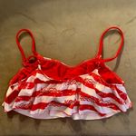 Chivette KCCO Patriotic Red and White Bikini Top Size M Photo 2