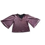 Carmela  PINK METALLIC GLITTER TOP BLOUSE Photo 1