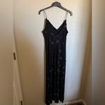Jump Vintage 90s Y2K  Star Sequins Embellished Maxi Dress Gown Sz L Black Sparkly Photo 6