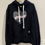Chrome Angelz Rhinestone Heart Hoodie Black 3XL Cotton Polyester Blend Size undefined Photo 0