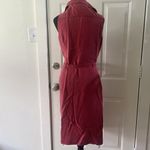 Designer Mary McFadden Button Down Denim Dress Large Red Photo 2