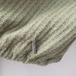 Hollister  Waffle Knit Top Women’s Small Tie Front Crop Keyhole Oversize Slouchy Photo 4