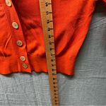 J.Crew Orange Cropped V-Neck Cardigan Cotton Viscose Knit Sweater Med.(tag gone) Photo 6
