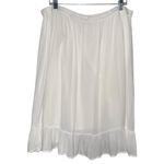 White Wrap Skirt with Ruffles‎ Flowy Rayon Cotton Fairy Coquette Girly Size L Photo 2