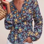 Anthropologie Meadow Rue Strasser floral embroidered peasant top S Photo 0