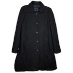 Lands' End  Wool Blend Button Front Long Sleeve Lined Peacoat Size 10 Black Coat Photo 1