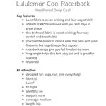 Lululemon CRB Cool Racerback Heathered Deep Coal Tank Top Size 6 Photo 10